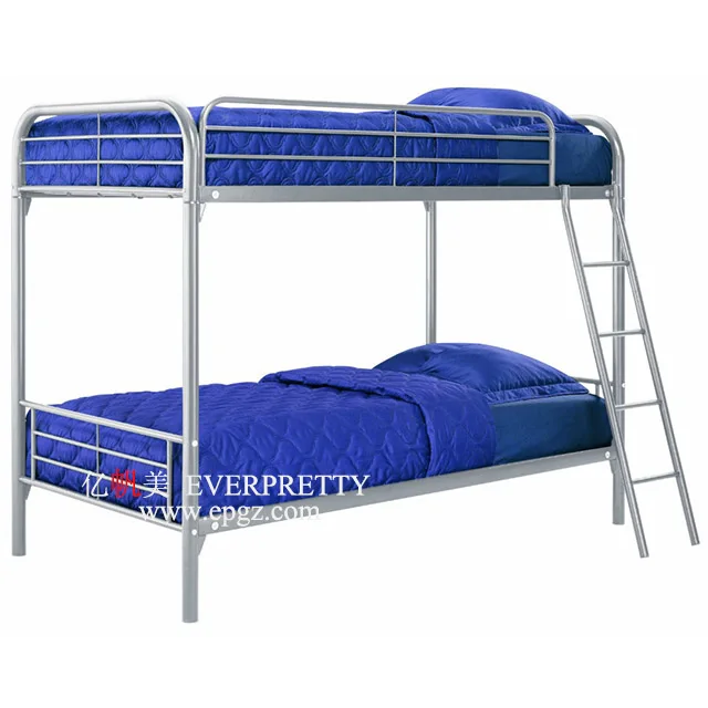 School Dormitory Furniture Modern Student Iron Double Decker Metal Steel Pipe Bunk Bed with Ladder