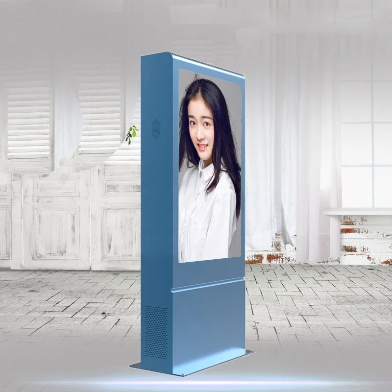 Floor Stand 55 inch Outdoor Waterproof Digital Signage Vertical LCD Media Player Kiosk Display Advertising Totem Android  TV