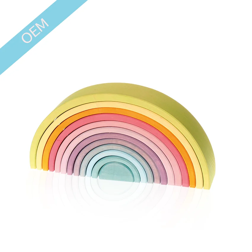 
Kids Toy Rainbow Bamboo colorful Bridge Toys wood play toy 