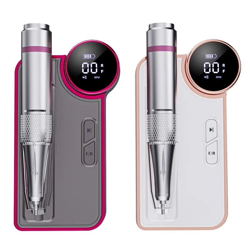 Professional Electric Nail Drill 35000RPM Rechargeable Nail File with 6 PCS Nail Drill Bits for Salon Home Use