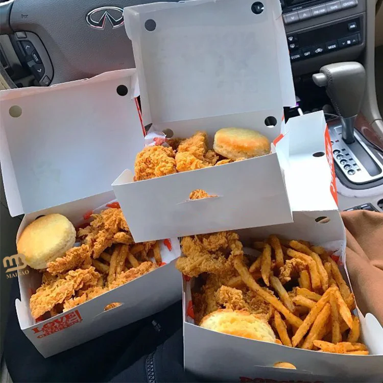 Takeaway Food Packaging Fried Chicken Chips Box Disposable Fries Burger Chicken Takeout Box Custom Fried Chicken Cardboard Boxes