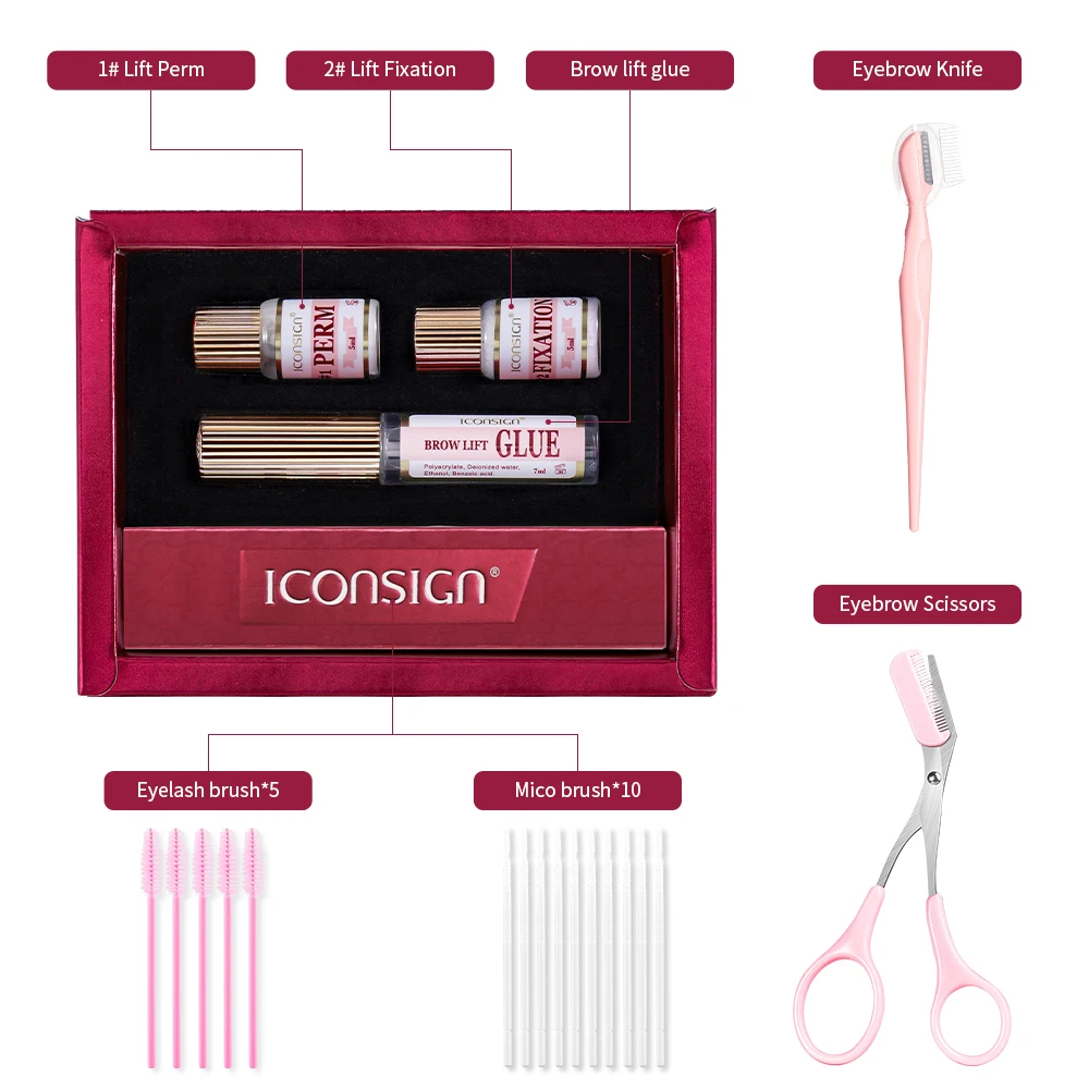 ICONSIGN Vegan Free FAST Brow Perming Kit Vegan Free Lashes Brows Lamination Kit Professional for Beauty Salon