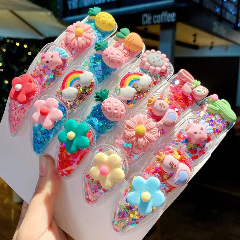 2022 Hot sale korean kids cute fruit hair clips baby hair pin girls hair accessories set