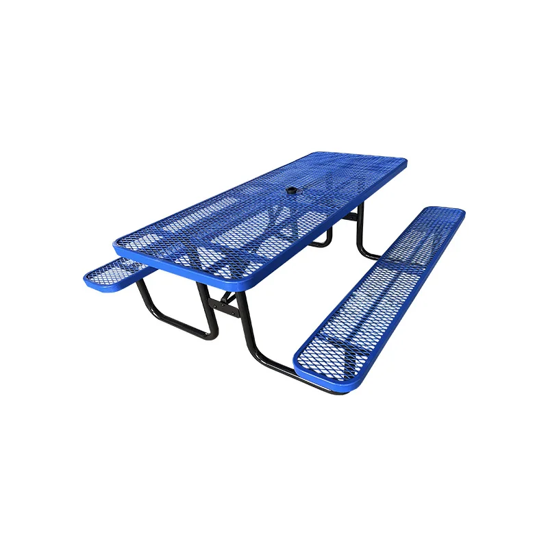 outdoor portable square table picnic table with bench modern dining table set for Tourist Attraction