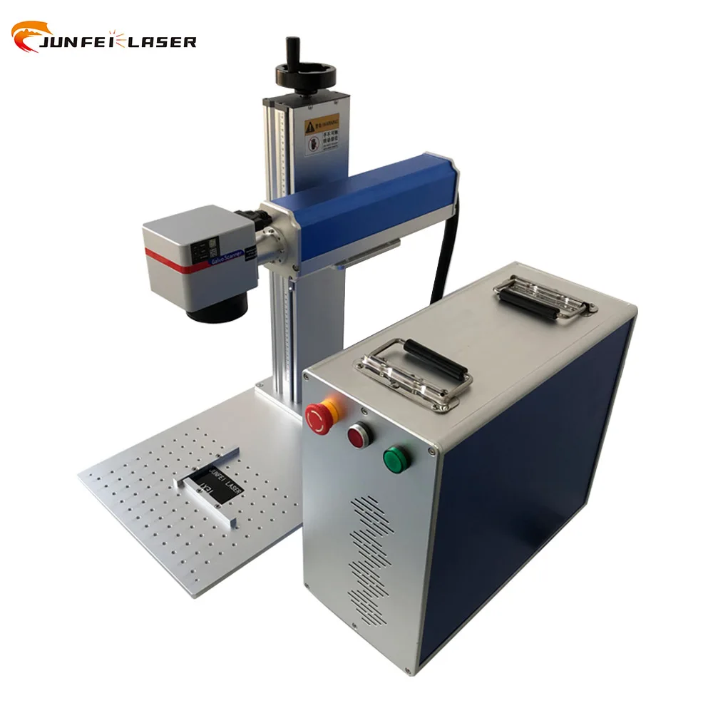 Low ,MOQ Desktop Split  Metal Laser Engraving Machines 20W 30W 50W Fiber Laser Marking Machine For Metal Cards Leather Glass