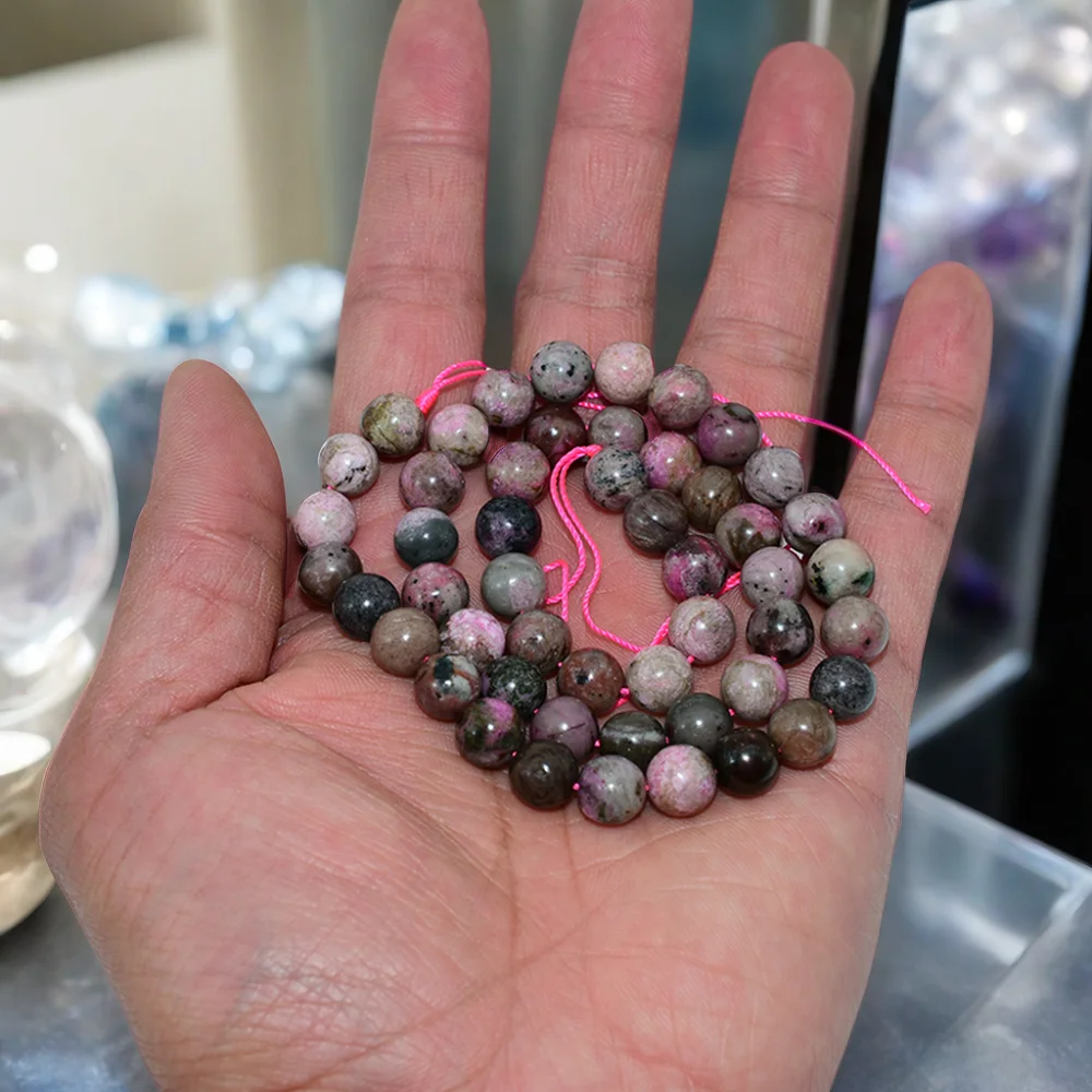 Wholesale Natural Cobaltoan Calcite Loose Gemstone Beads 6/8/10mm round Shape for DIY Jewelry Making Stone Beads