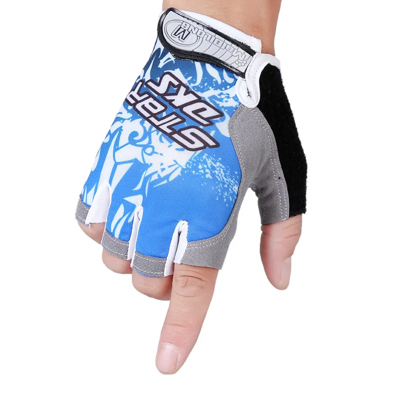 Promotion custom 100% polyester sports fingerless gloves with printing