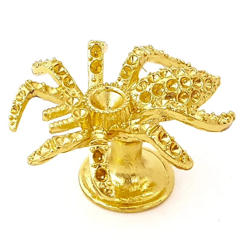 Creative 3D Metal Spider Crystal Ball Holder Home Decor Tabletop Ornament Crystal Sphere Stand