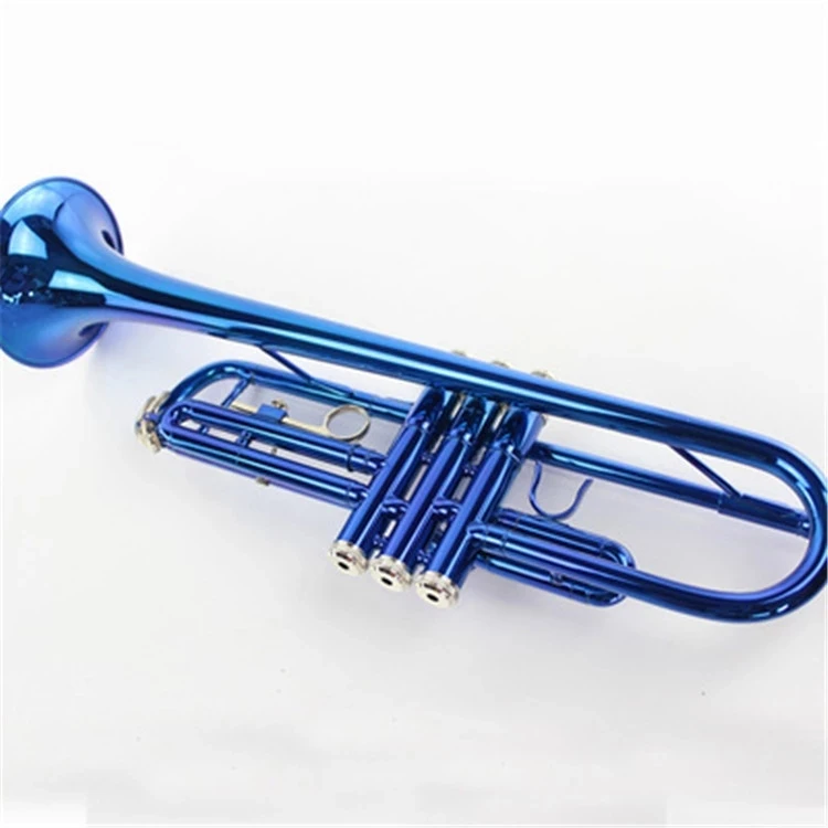 
good quality Blue Red Color Wind Instrument Trumpet Bb tone Beginner 