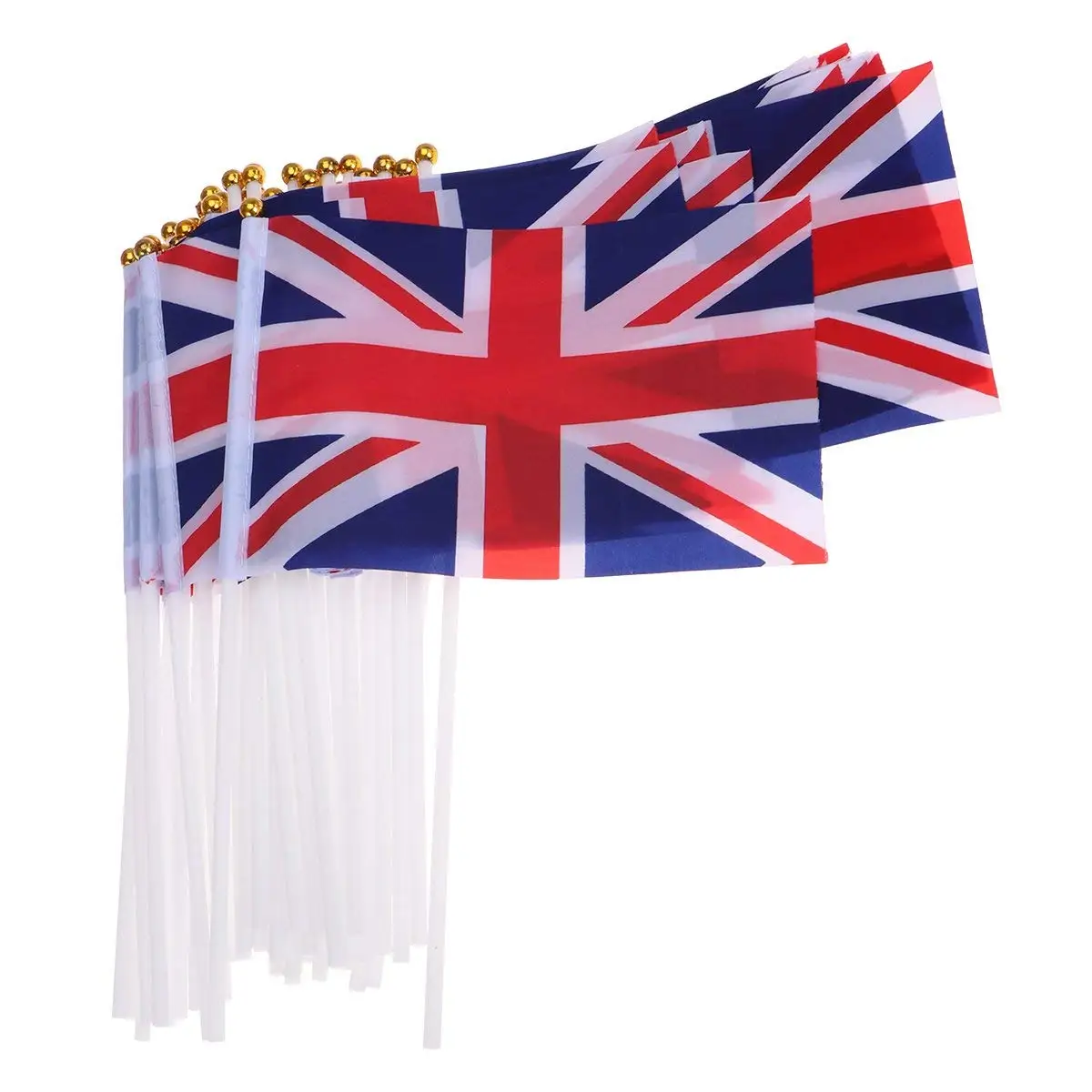 British Union Coronation Souvenir Decorations Handheld Mini Hand Flag Stick White Red Blue Hand Waving Flag
