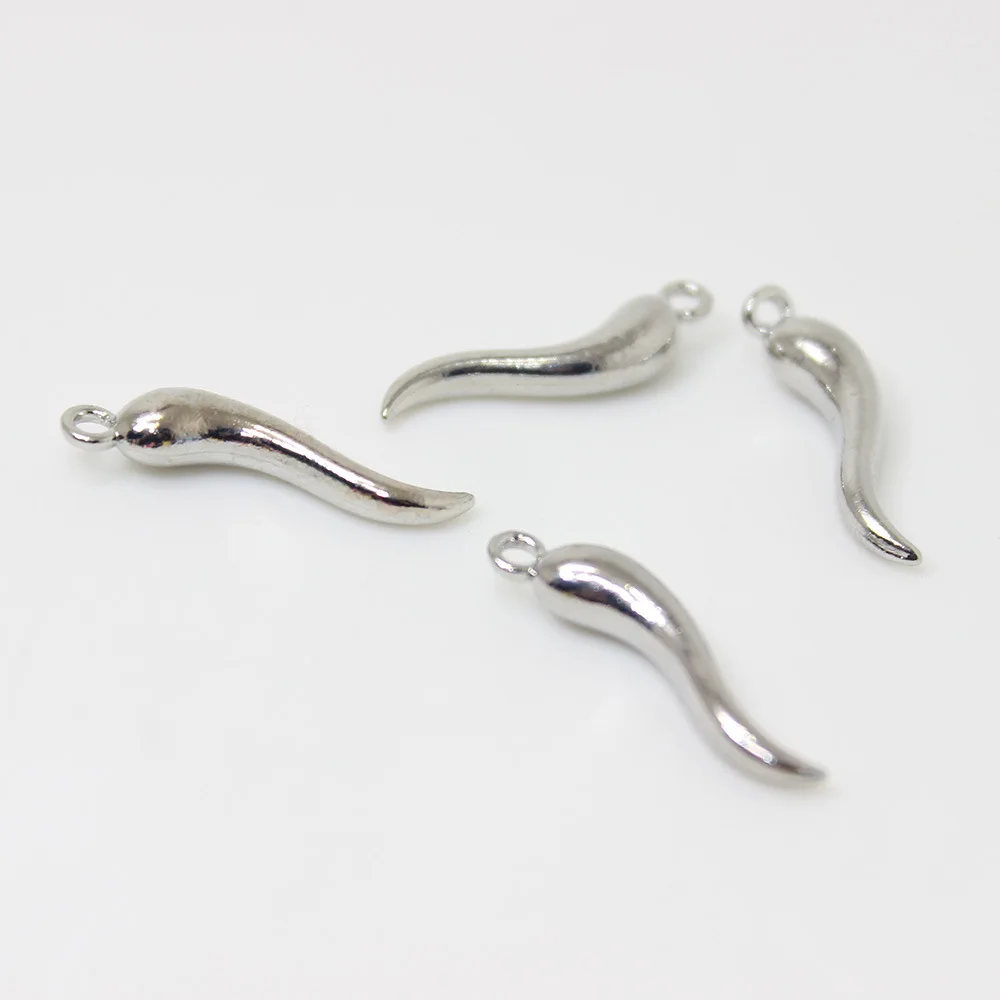 diy Cute Mini  Chili Pepper Italian Horn Pendant Earrings Necklace Pendant Bring good luck Charm Connector