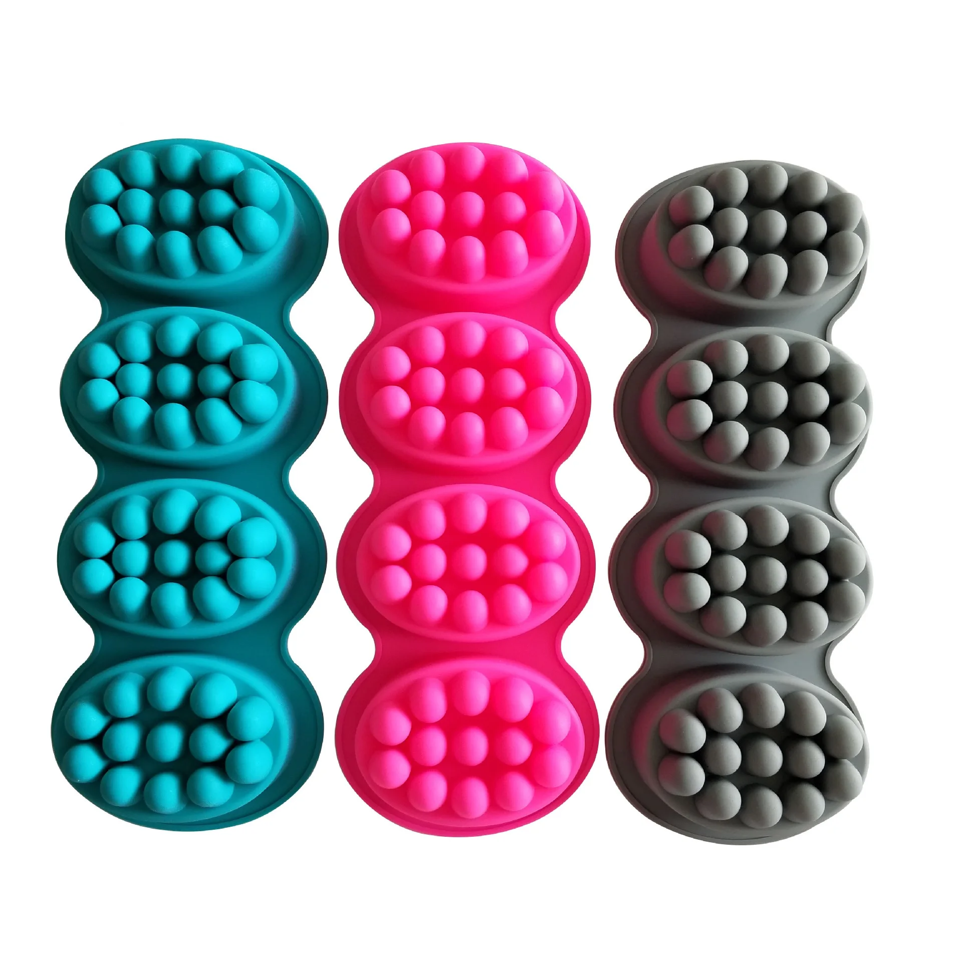 Nonstick & BPA Free Silicone Massage Bar Soap Molds Silicone Molds for Soaps Making Handmade Soap Molds