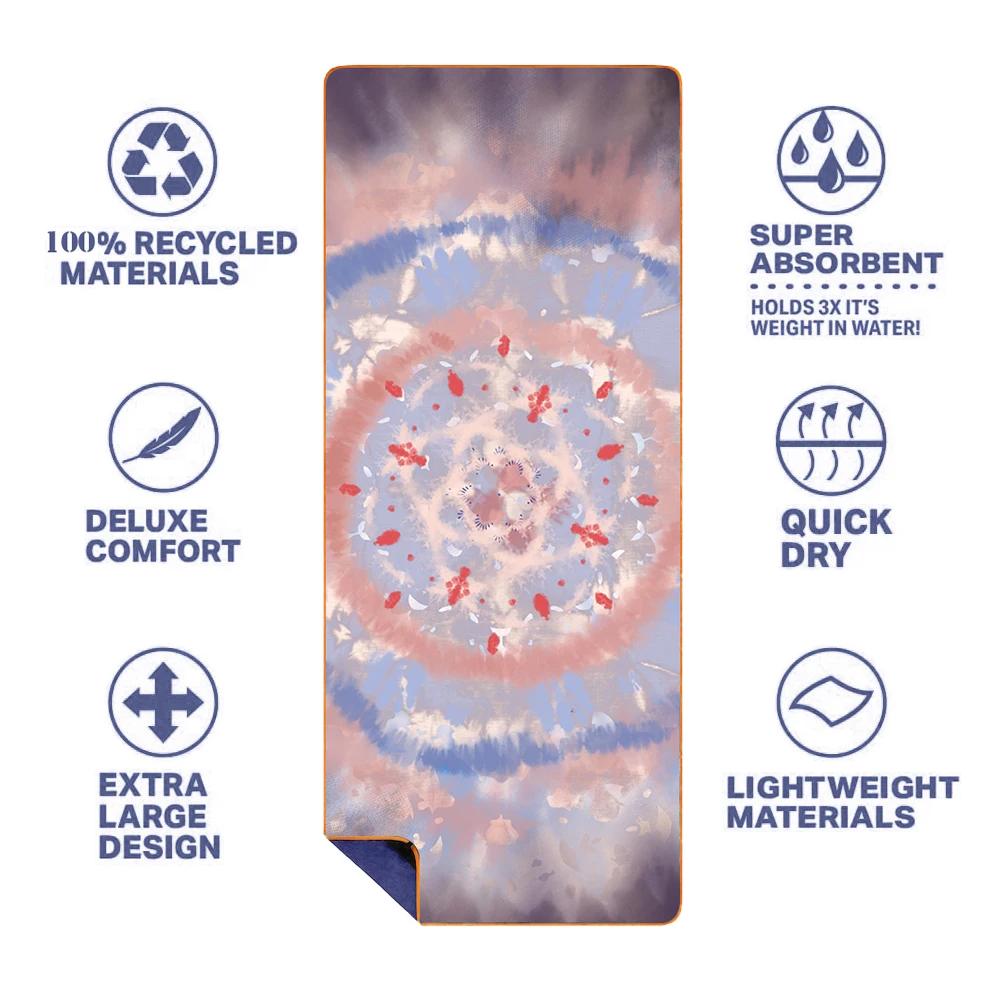 100% Recycled Plastic Bottle Microfiber polyester Oversized Extra Large Sand Free Quick Dry Lightweight beach towel