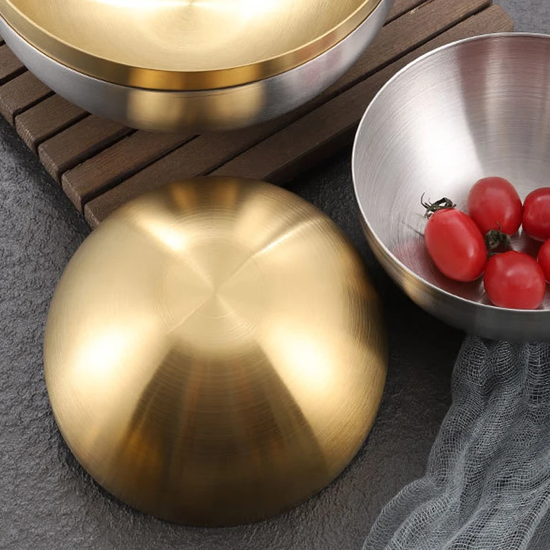 Korea Stainless Steel 304 Large Capacity Stackable Dishwasher  Mixing Salad Cooking Bowl Sets