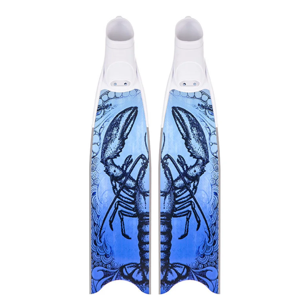 KUBO 100% carbon fiber spearfishing spear fish dive carbon blade freediving fins scuba and swimming long fins with foot pocket