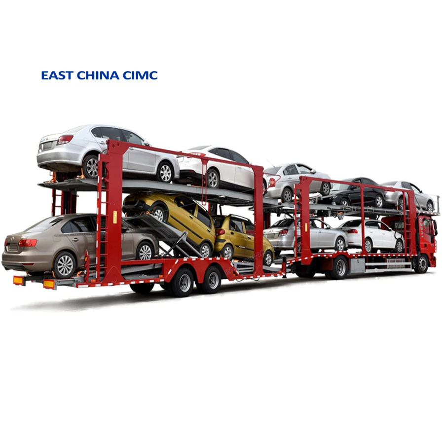 China Factory Price 2 Axles Two Floor Vehicle Transport Car Carrier Trailer