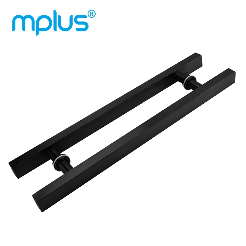 Коммерческая стеклянная душевая дверь из нержавеющей стали, квадратная стеклянная дверная ручка из нержавеющей стали