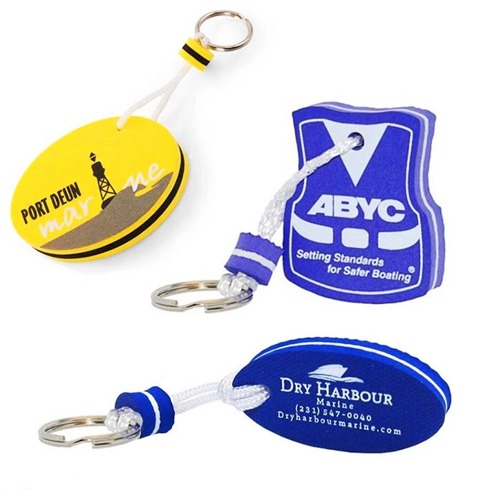 Promotional round shape floating key ring Custom logo key chain made eva foam floating keychain