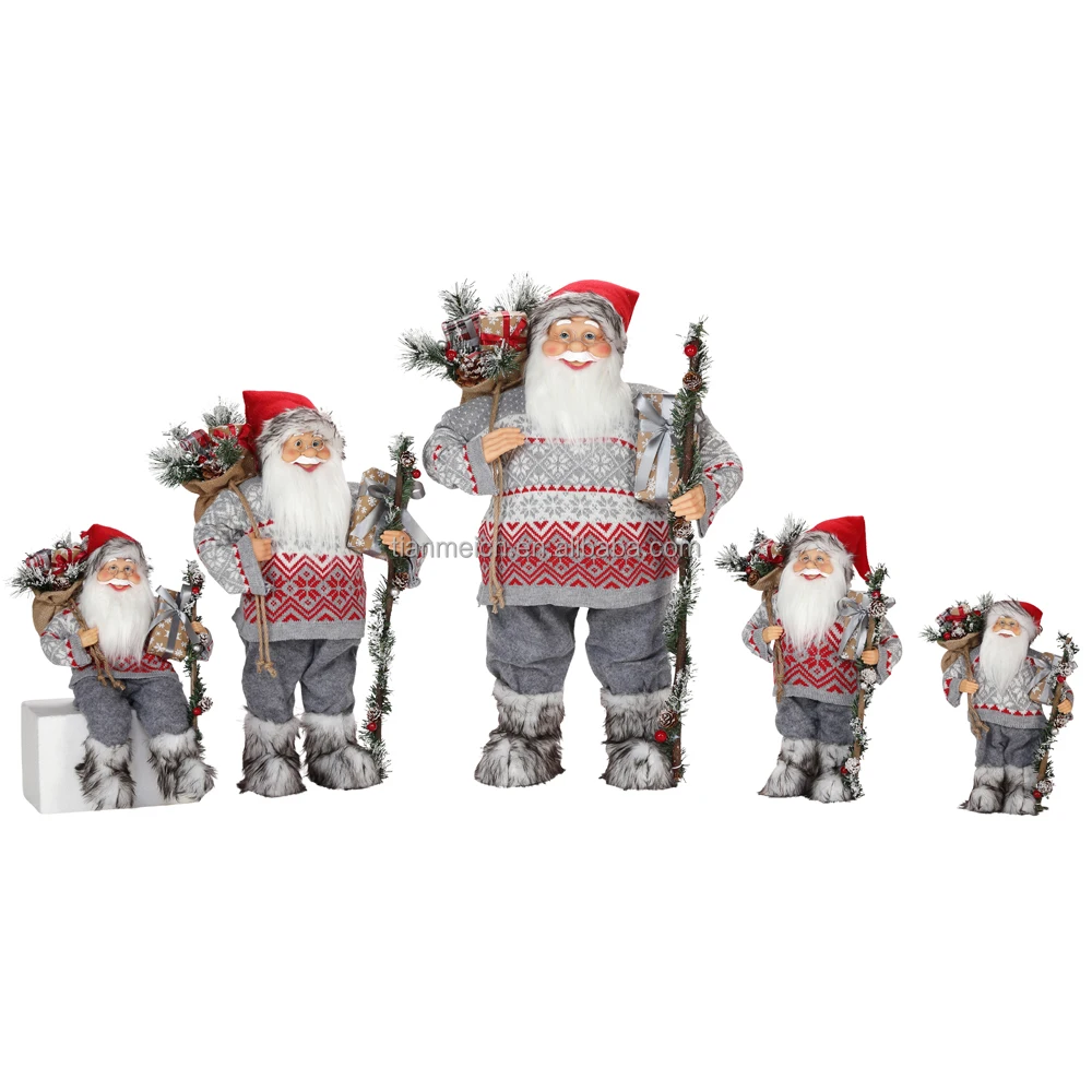 30~180cm christmas navidad santa claus with Gift Bag and ski Traditional Party Decoration Figurine Holiday ornament xmas home