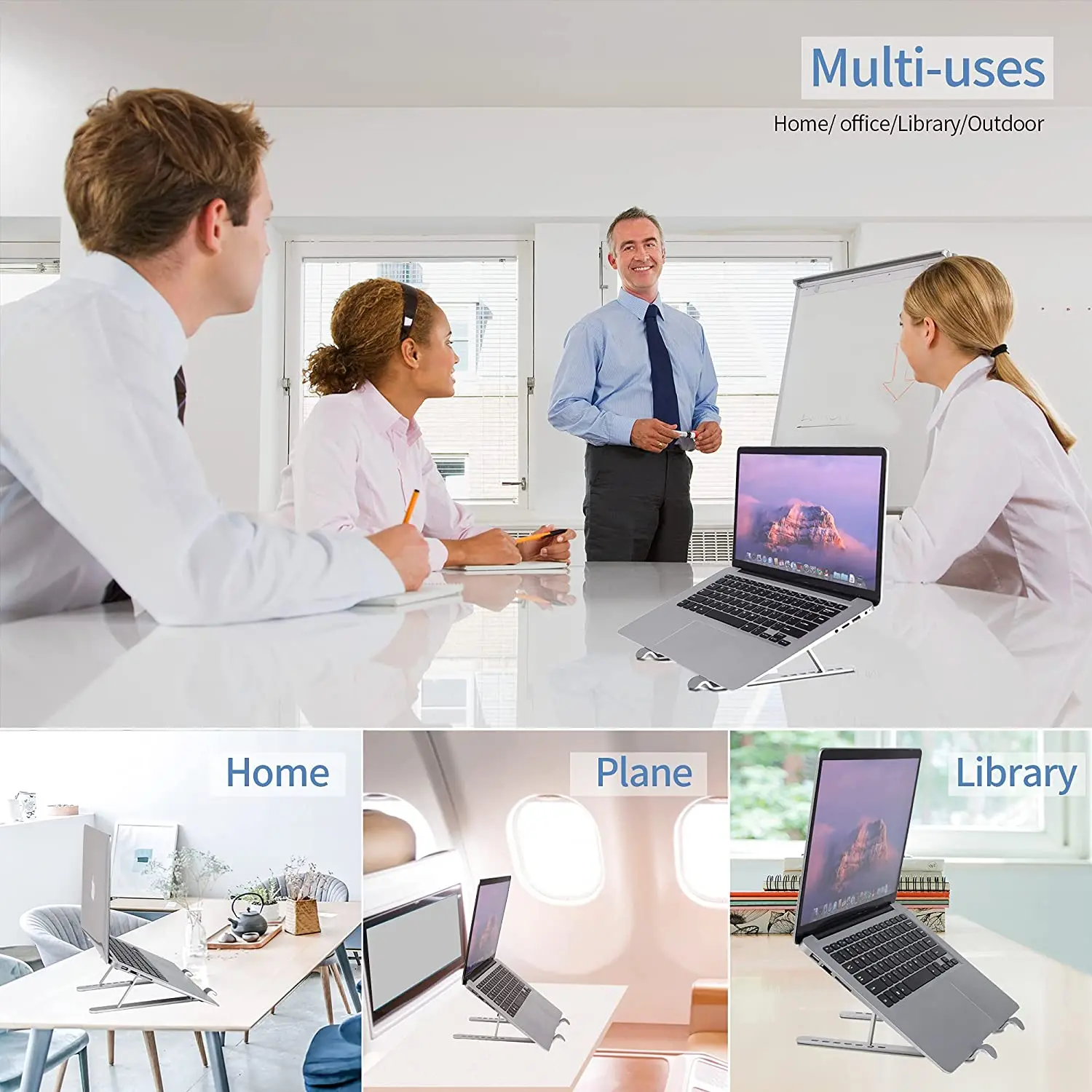 Invisible Fold Ergonomic Adjustable Aluminum Laptop Stand Portable Laptop Notebook Stand