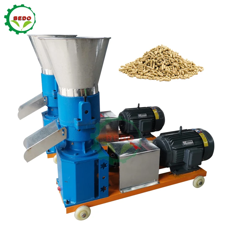 Farm Animal Chicken Duck Feed Pellet Mill Machine 4 Rollers Feed Pellet Machine