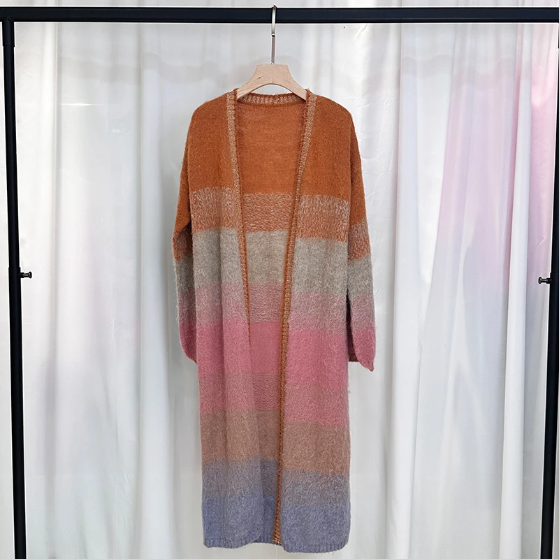 Custom OEM & ODM Logo Sweater women Jacquard design knitwear ladies Knitted Girls winter knit top women cardigan sweater