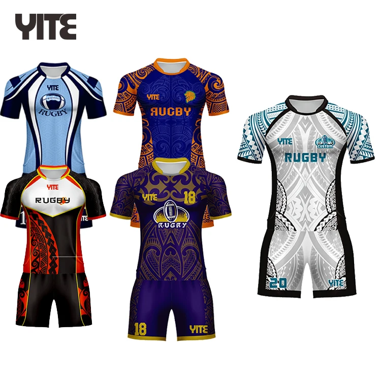 Wholesale Rugby Jersey Custom Rugby Jersey Sublimation Print Striped Rugby League Jersey shirt