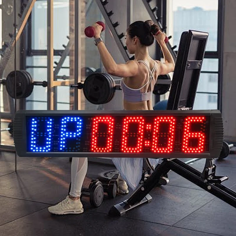 GX 5 inch Gym Interval Workout Count Down & Up Stopwatch Adjustable Buzzer Volume Digital Timer for Fitness Outdoor Sports Timer