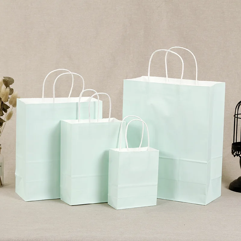 Cheapest recycled eco-friendly green Shopping Paper Hand Bag With Handles manufacturer china wholesale party bags paper