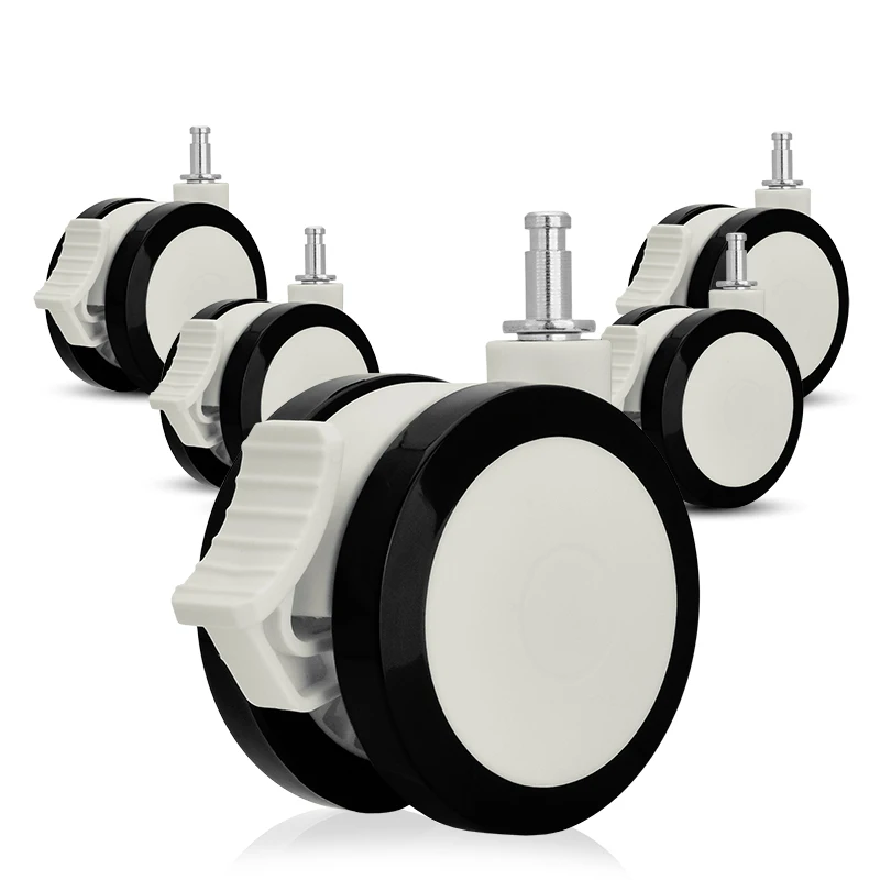 Universal 2/2.5/3 Inch High Quality Hospital Equiment Nylon Twin Wheels PVC Medical Caster Wheels Ultra Quiet Factory Direct