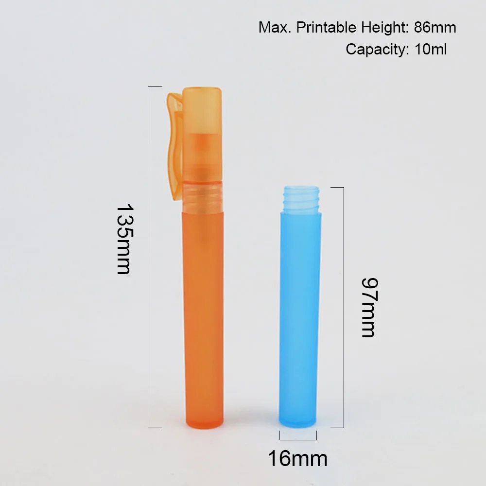 Colored 10ml Thin Plastic Test Tube PP Natural Color Blue/Green/Yellow/Pink Flask Portable Colored Spray Bottles