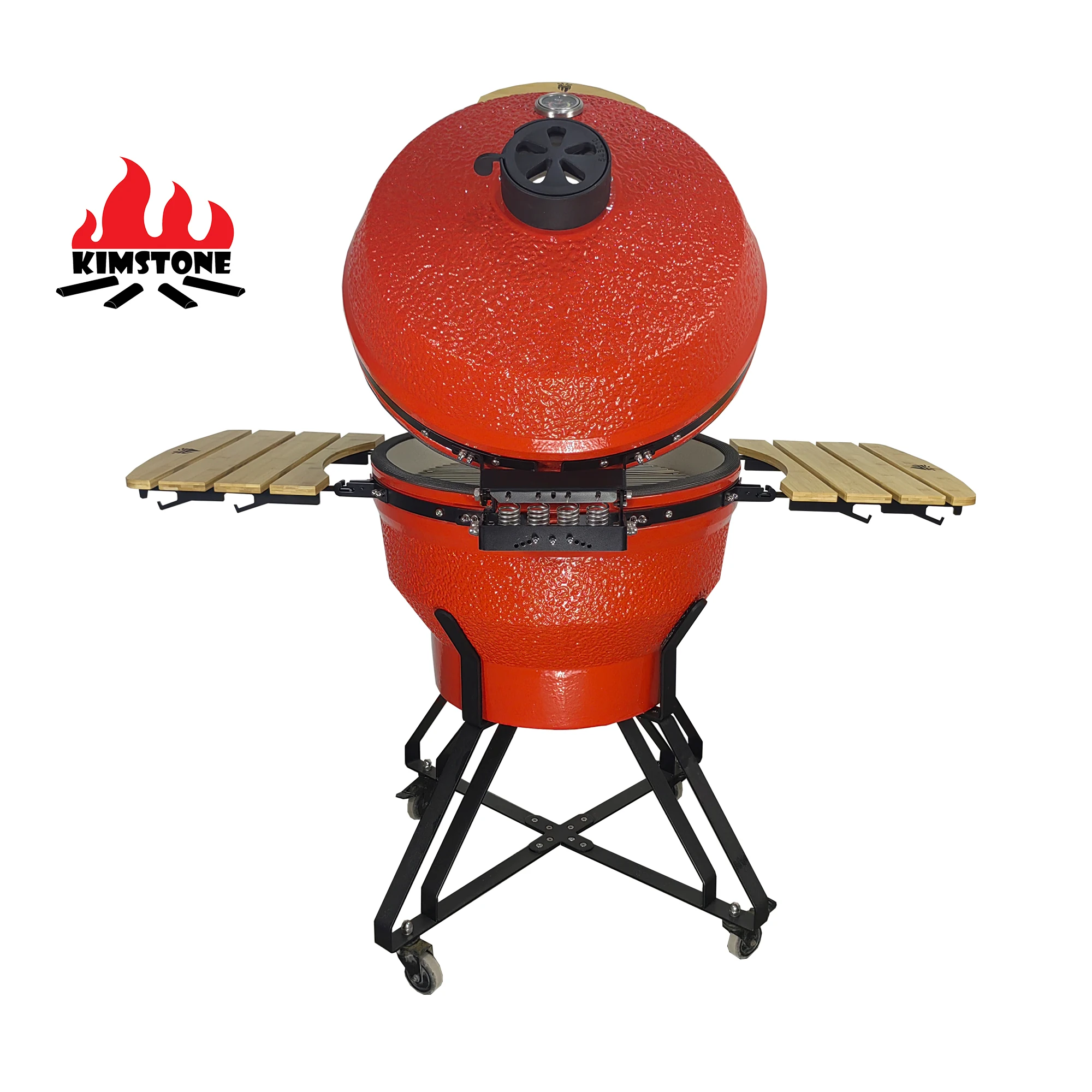 KIMSTONE 2023 New Design XL XXL 26 Inch Charcoal Ceramic Kamado grill with damping hinge system and full-opening bottom vent