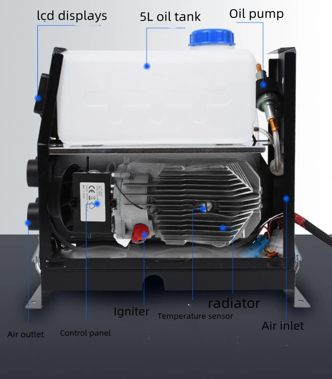 portable air heater truck temp display air conditioner  diesel heater parking diesel air heaters