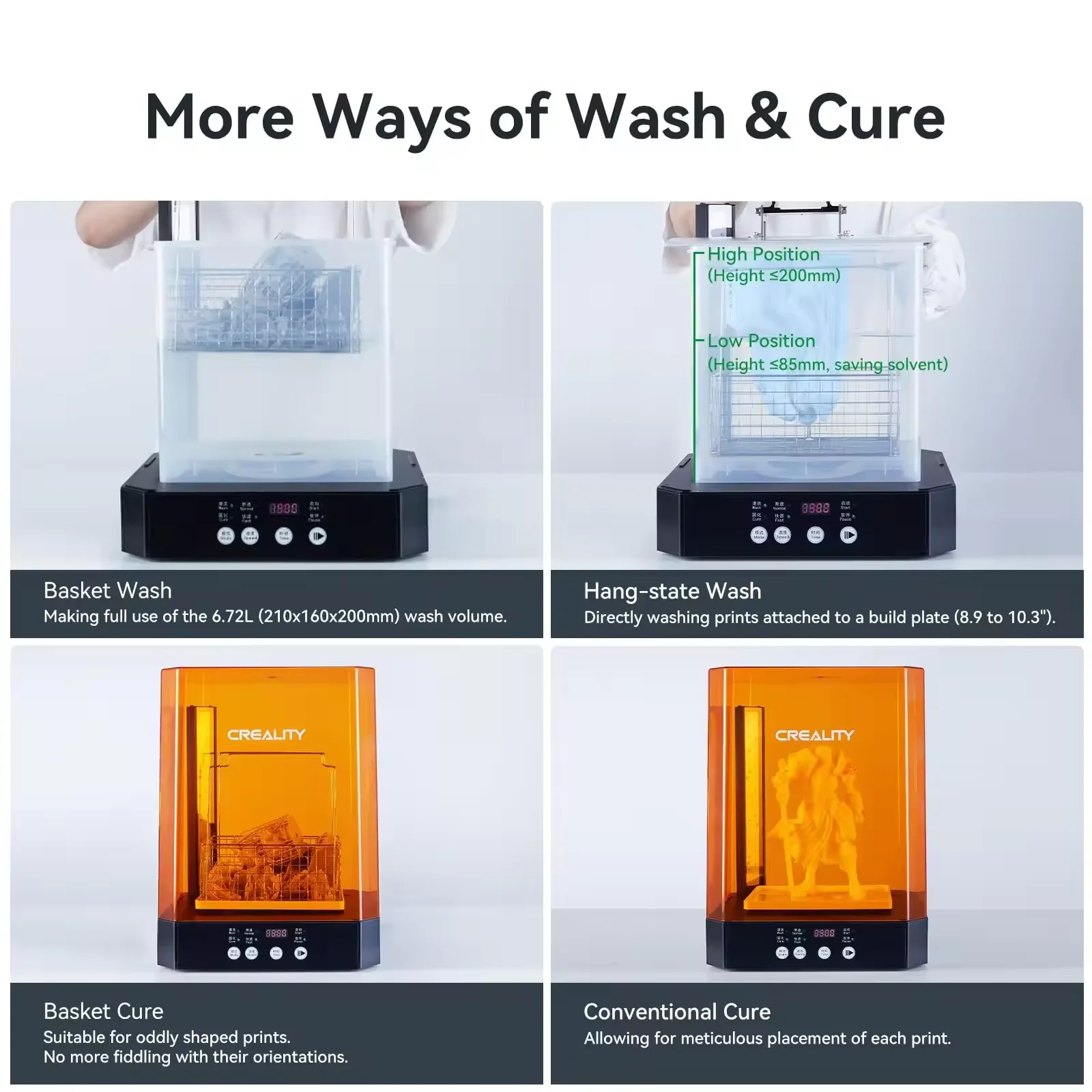 Wholesale Creality UW-03 Wash and Cure Automatic Machine 2 in 1 Upgraded Resin 3D Printer UV Curing Station