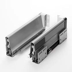 Grey Slim Box Kitchen Heavy Duty Soft Closing Undermount Metal Tandem Box Double Wall Cabinet Drawer Slide