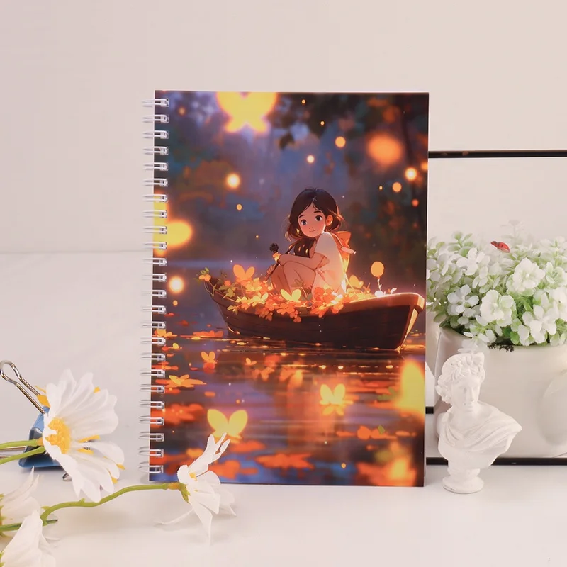 Manufacturer wholesale A5 horizontal notebook soft paper coil this cartoon side flip color print cover pattern notepad