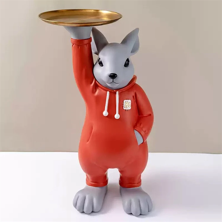 Wholesale Decorative Rabbit Sculpture Country Farm Animal Yard Rabbit Statue Resin Crafts