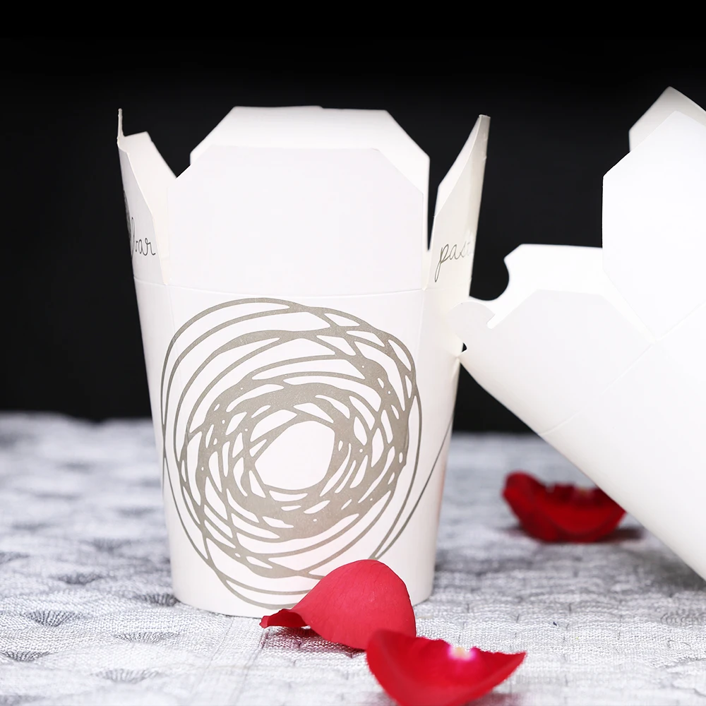 Manufactured PLA or PE coated biodegradable Kraft Bamboo Paper Noodle box