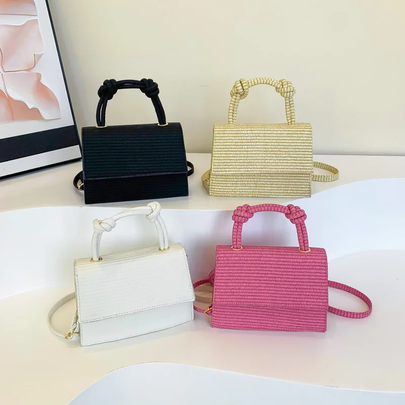 Fashion solid color western style fashion small bag female bag 2024 summer diagonal shoulder bag