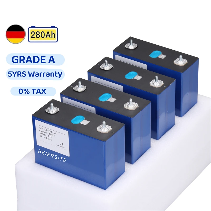 Ukraine Poland Eu Stock 3.2V 100Ah 105Ah 200Ah 320Ah 280Ah Lifepo4 Battery Lithium Ion Cell for PV/Home Energy Storage System