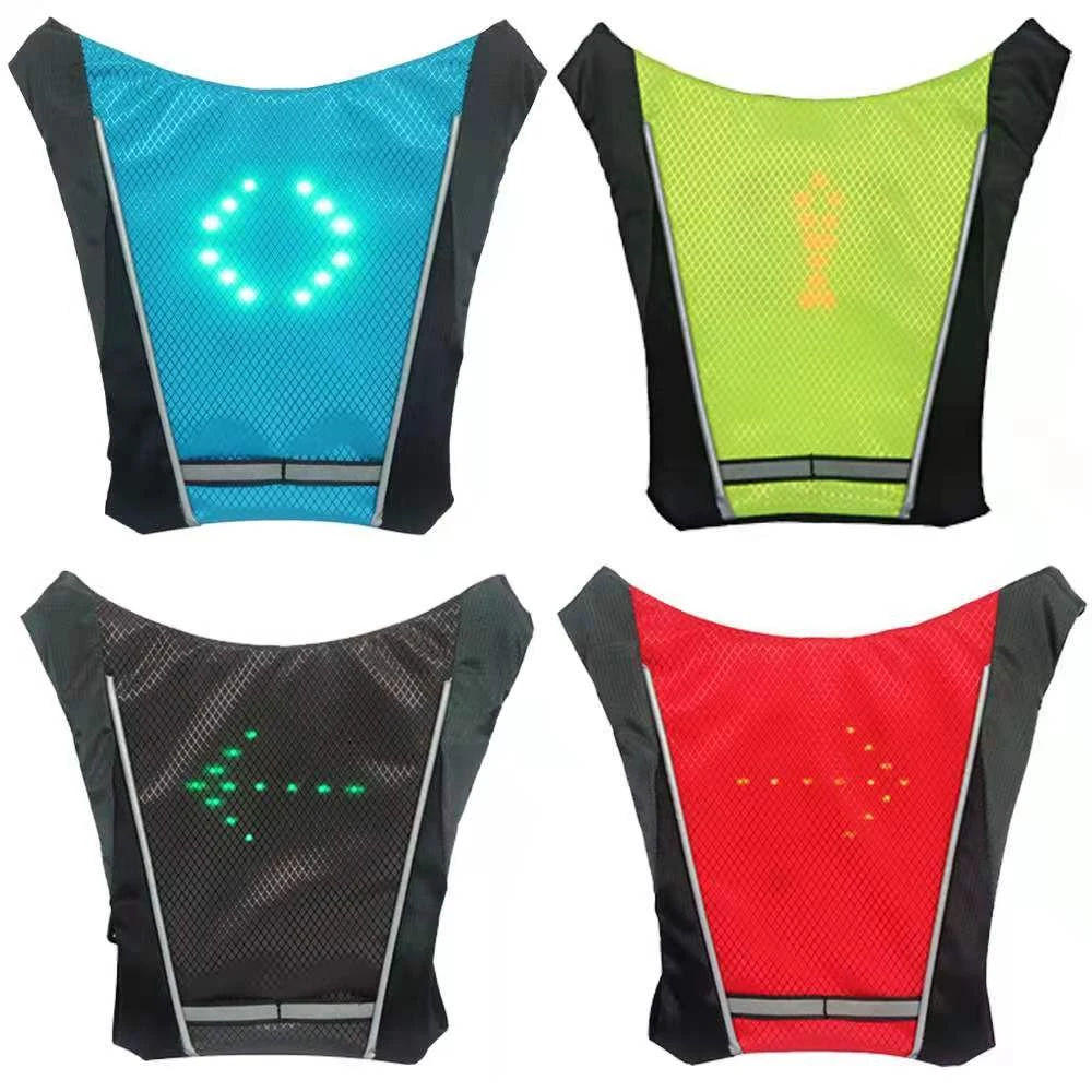 
Wholesale High quality New 2021 Led Cycling Vest Bike Vest Bag Safety Led Turn Signal Lights For Motorcycles 