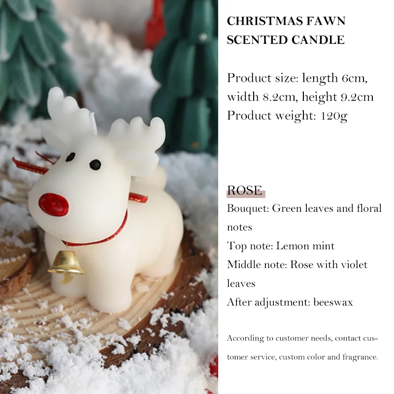 Wholesale Cute Christmas Scented Candles Snowman Elk Shaped Candles Gift Fragrance Aromatherapy Candles For Christmas Decoration