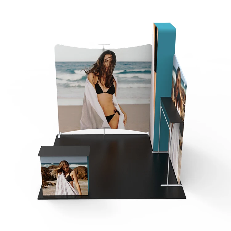 China wholesale fabric display exhibition products backdrop booth design