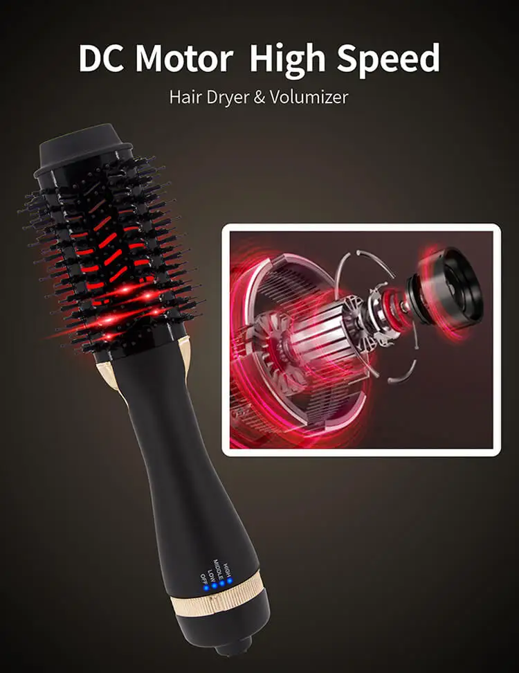 Newest Far Infrared Hair Styling Beauty Tools 3 In 1 One Step Hot Air Brush Hair Dryer Straightener Curler