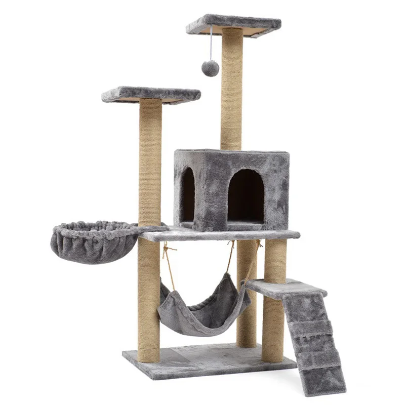 Натуральное сизалевое плюшевое роскошное интерактивное современное дерево для кошек на стене кошачья Когтеточка башня игровой домик для домашних животных дерево для кошек