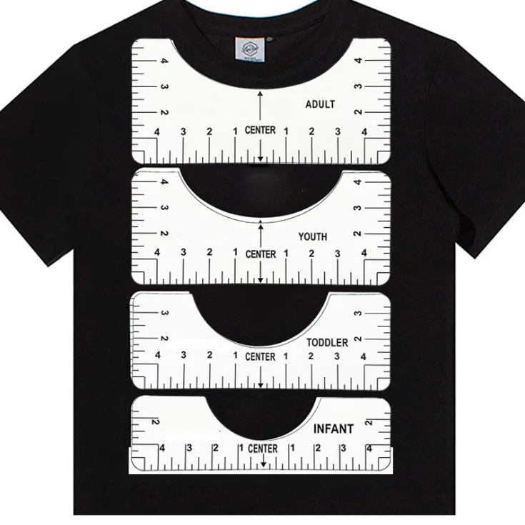 6 шт Прозрачная Футболка направляющей Линейки инструмент для выравнивания к центру футболки дизайнов способный преодолевать Броды взрослых Молодежные детей ясельного возраста