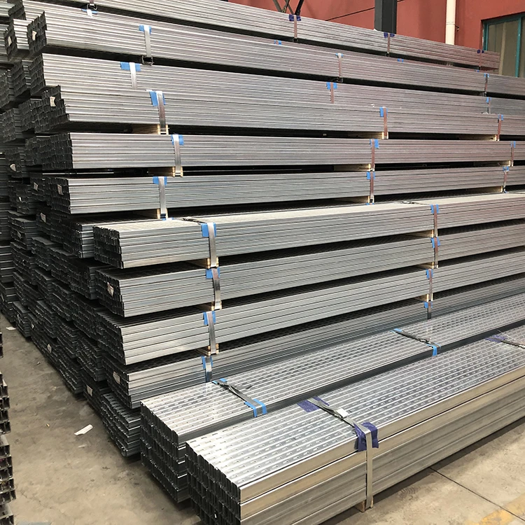 41X41mm HDG single Strut Channel with end cap Pre Galvanized C U Channel steel Unistrut