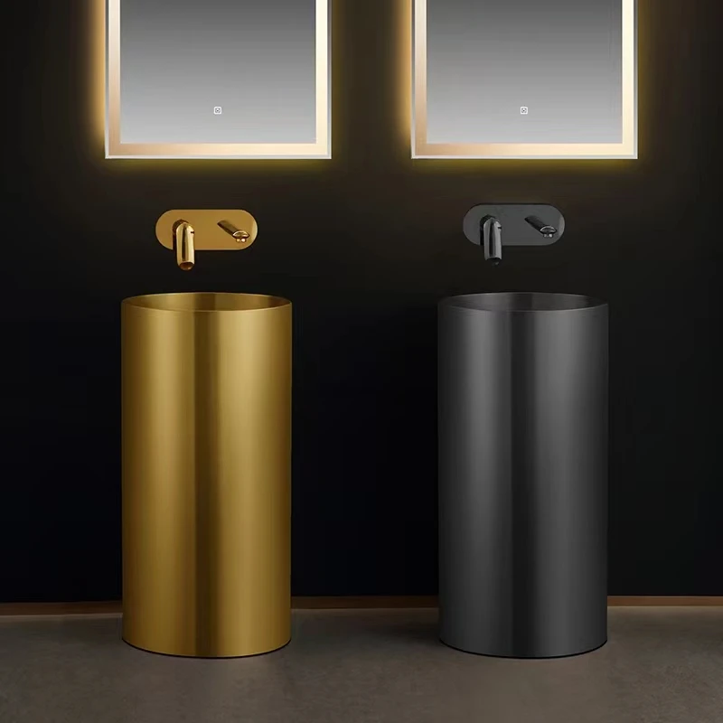 Роскошная раковина из нержавеющей стали, отдельно стоящая раковина, раковина, стойка для ванной комнаты