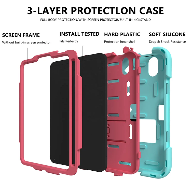 New Children Smart Shockproof Case for iPad mini 6 8 Pro 9 10 11 10.5 12.9 2021 Case with Pencil Holder