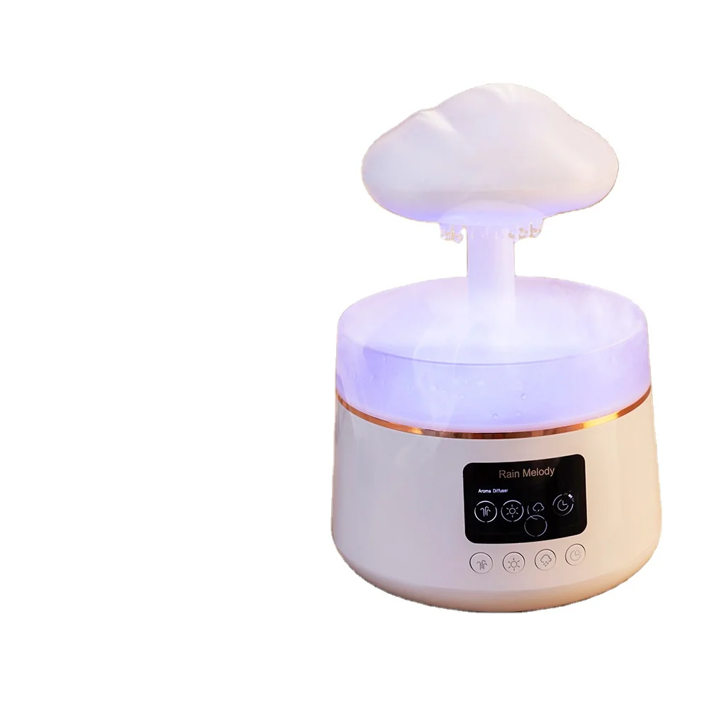 Customized  Air Essential Oil Ultrasonic Rain Cloud Mushroom Raindrop Aroma diffuser Humidifier with smart speaker